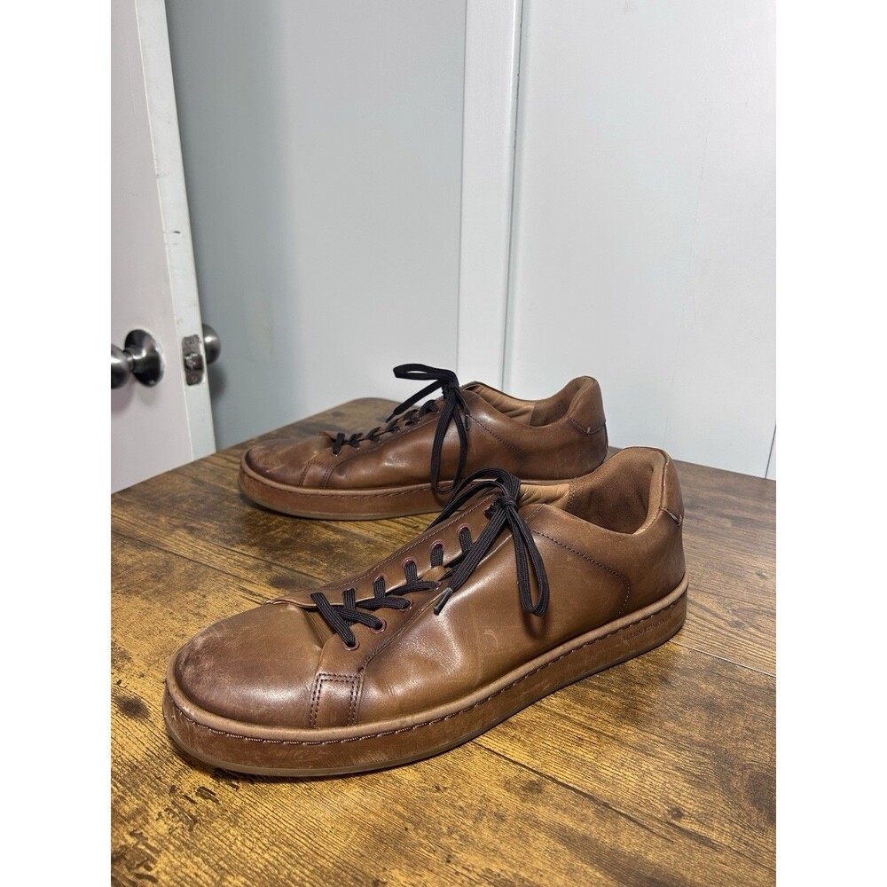 Allen Edmonds "Barnes” Men's Leather Dress Sneakers 11.5 D Coffee Casual Luxury